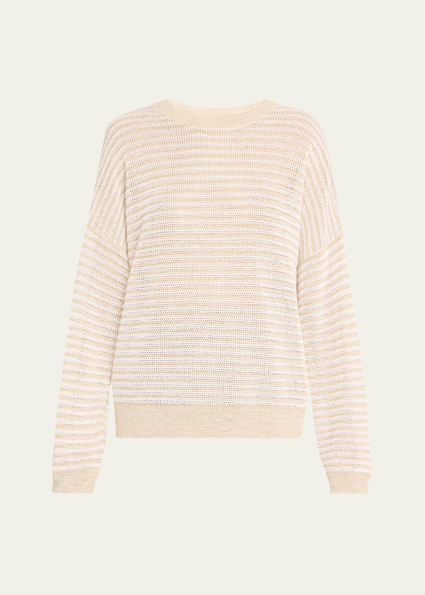 lurex summer stripe linen sweater