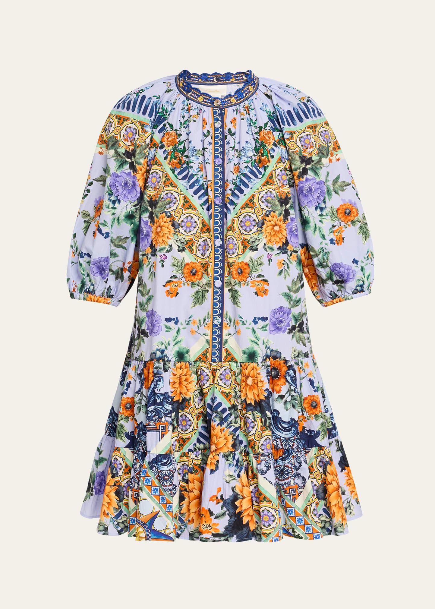 luscious in lisbon puff-sleeve shirtdress