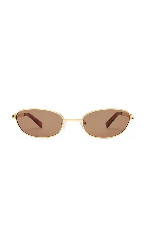 luv lou the brooklyn sunglasses in metallic gold.