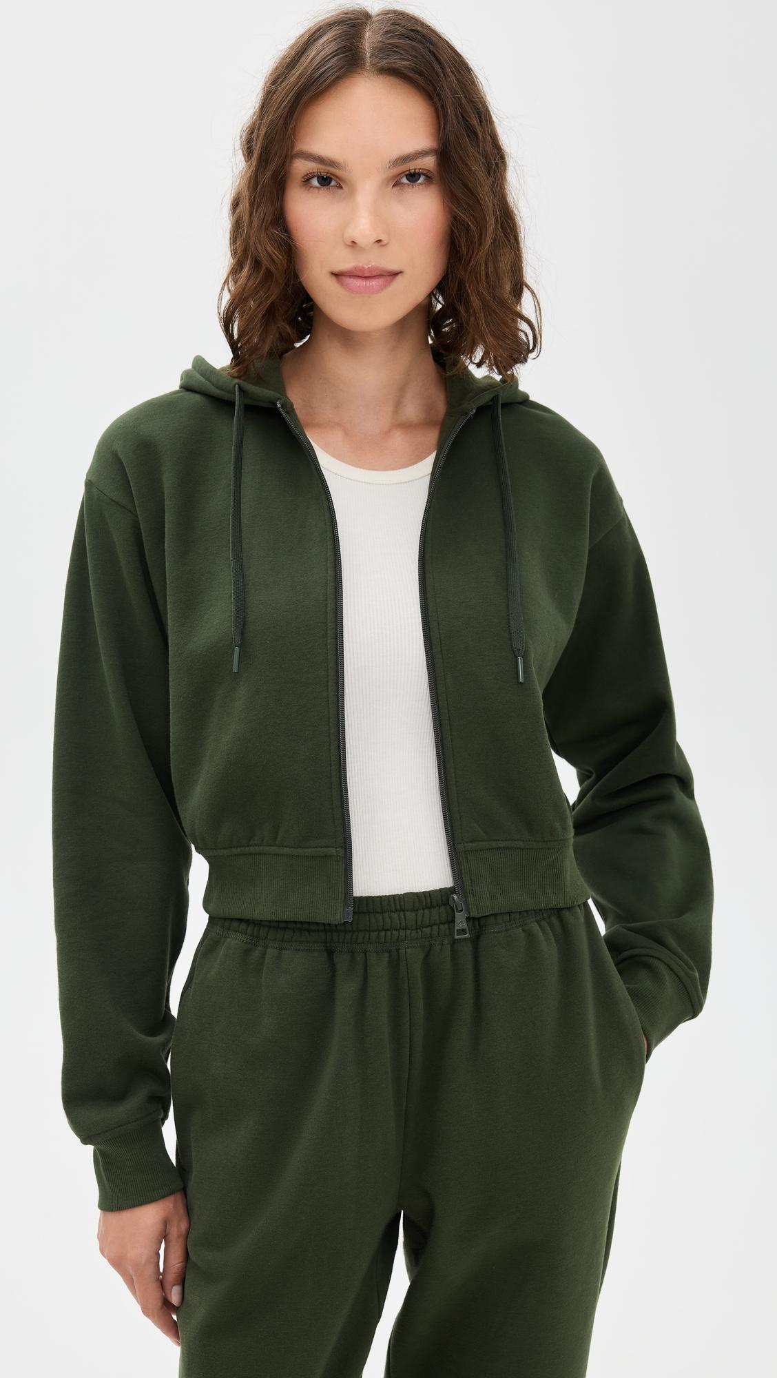 luxe fleece zip up hoodie