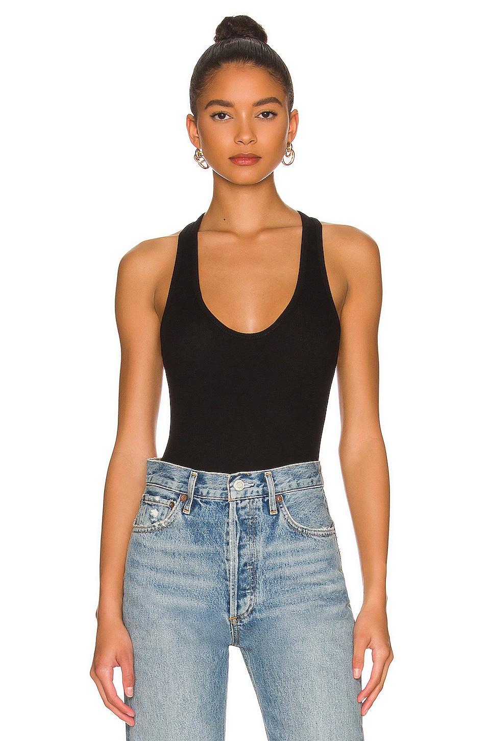 luxury rib racerback tank bodysuit