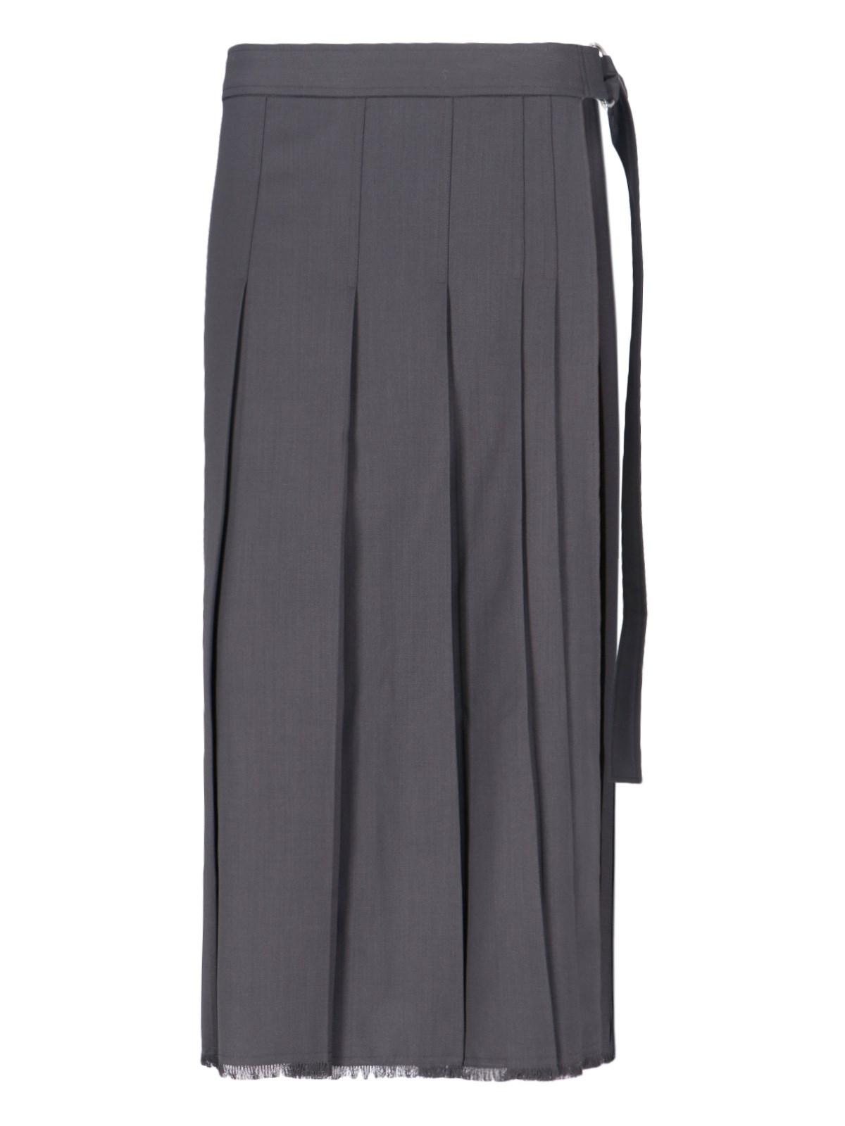 lvir wool blend midi skirt
