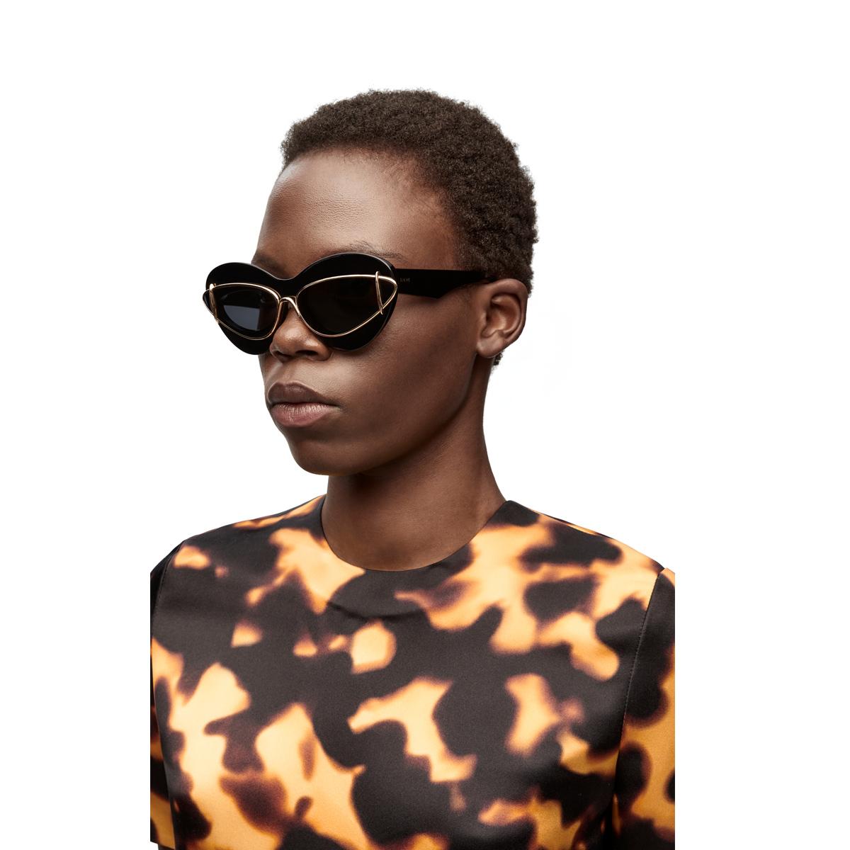 lw40119i 01a nero acetate/metal occhiali sole - women