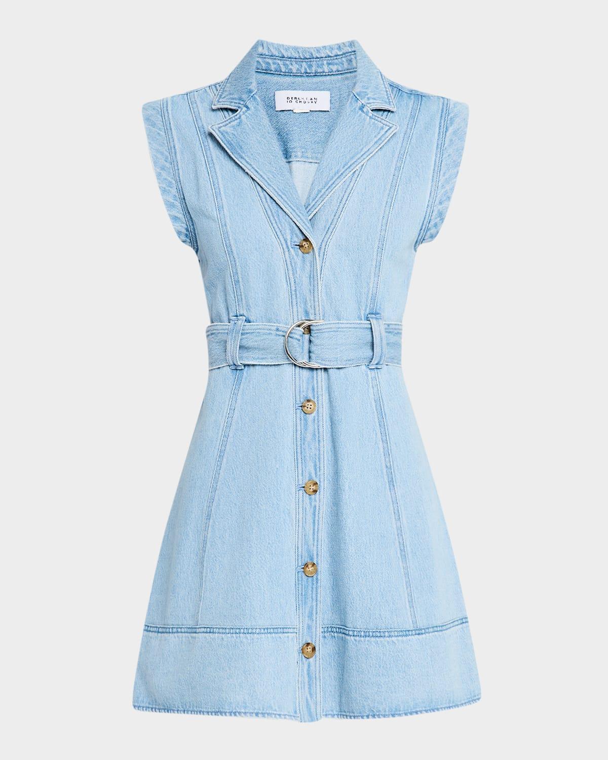 lya belted denim dress