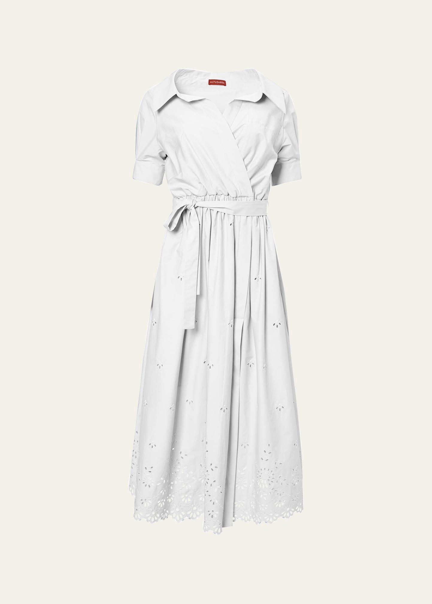 lydia eyelet embroidered shirtdress