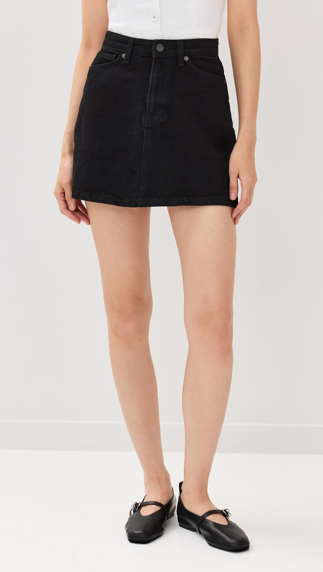 lydia high rise denim mini skirt