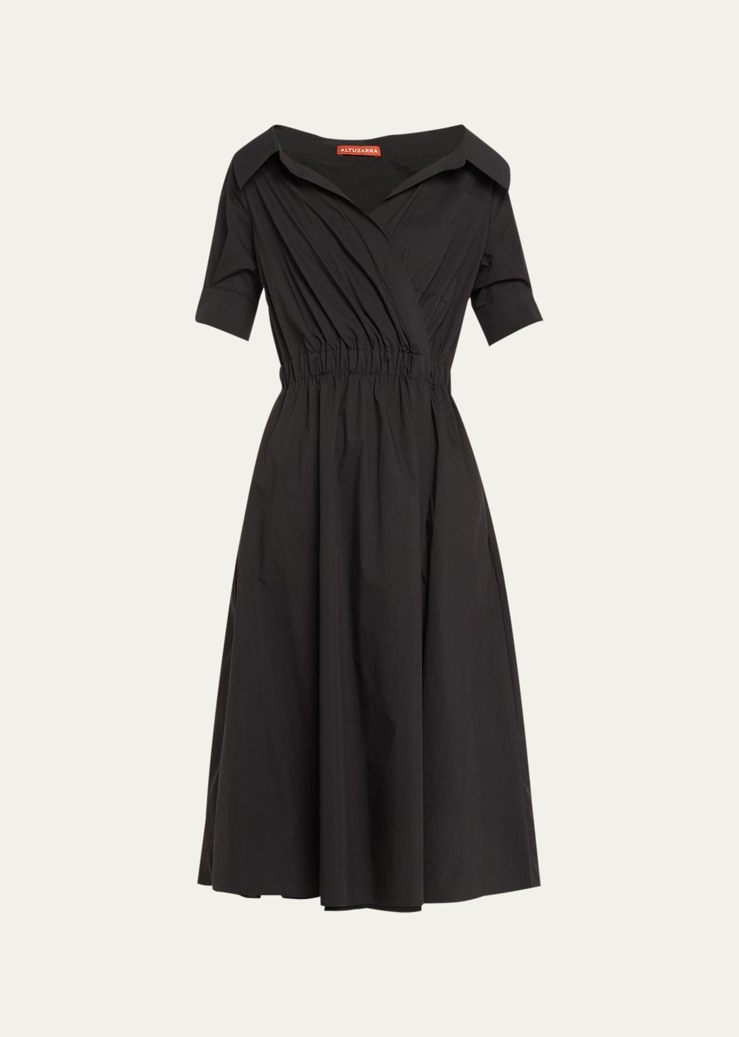 lydia short-sleeve midi wrap shirtdress