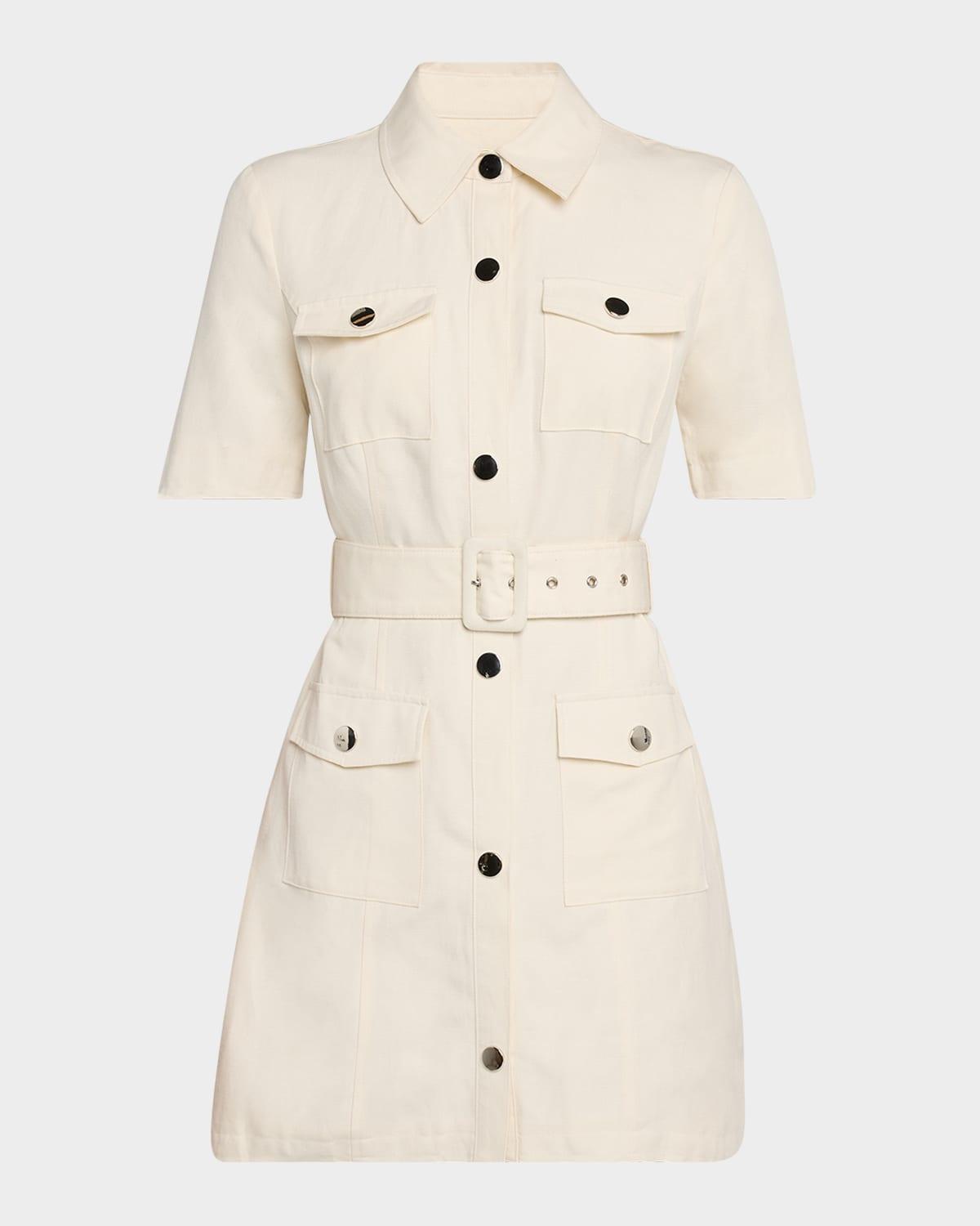 lydia short-sleeve snap-front dress