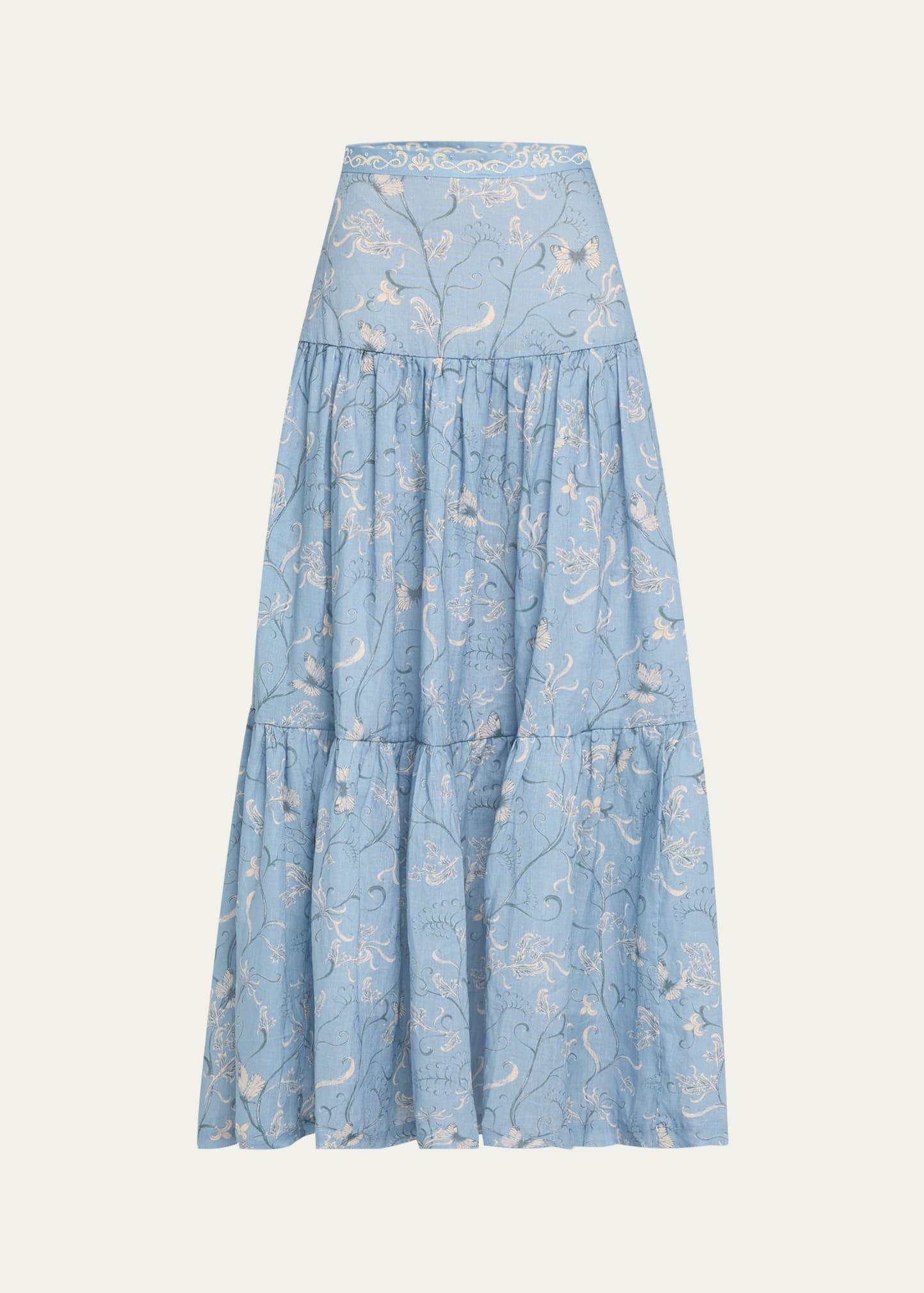 lymanopoda anis linen maxi skirt