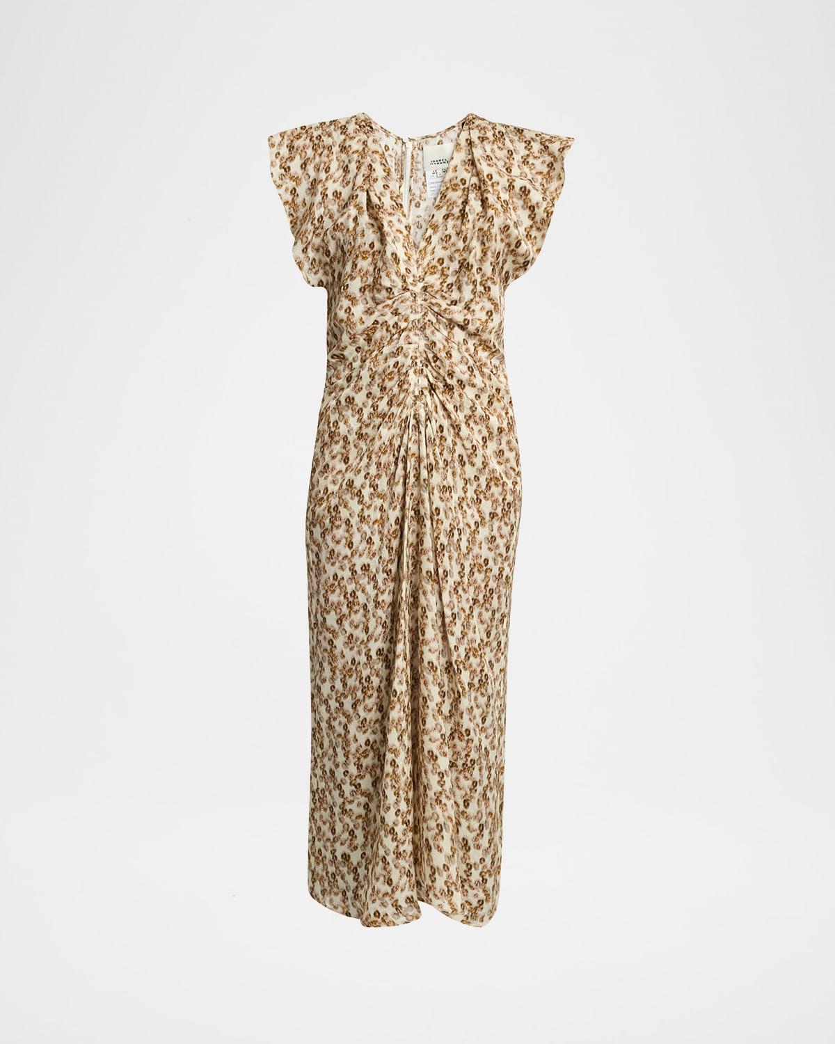lyndsay dot jacquard gathered dress