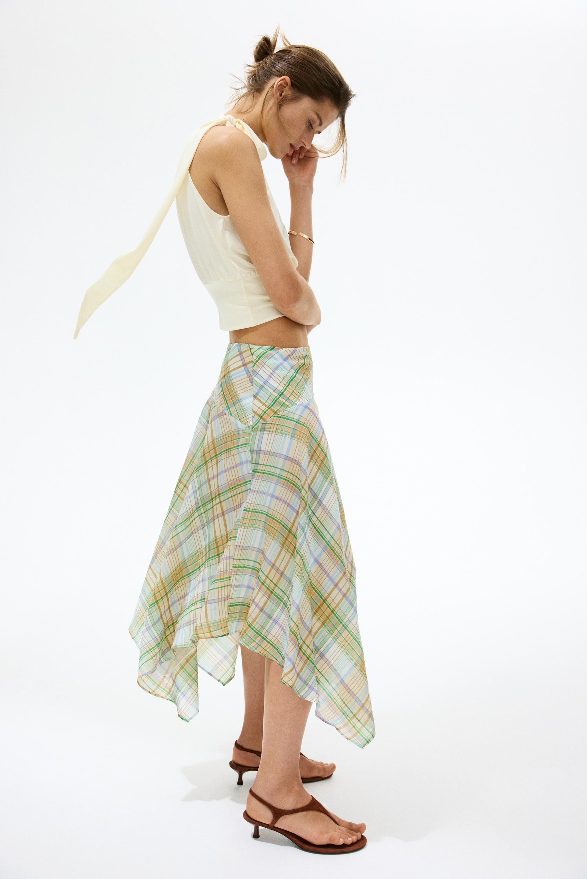 lyocell-blend handkerchief skirt