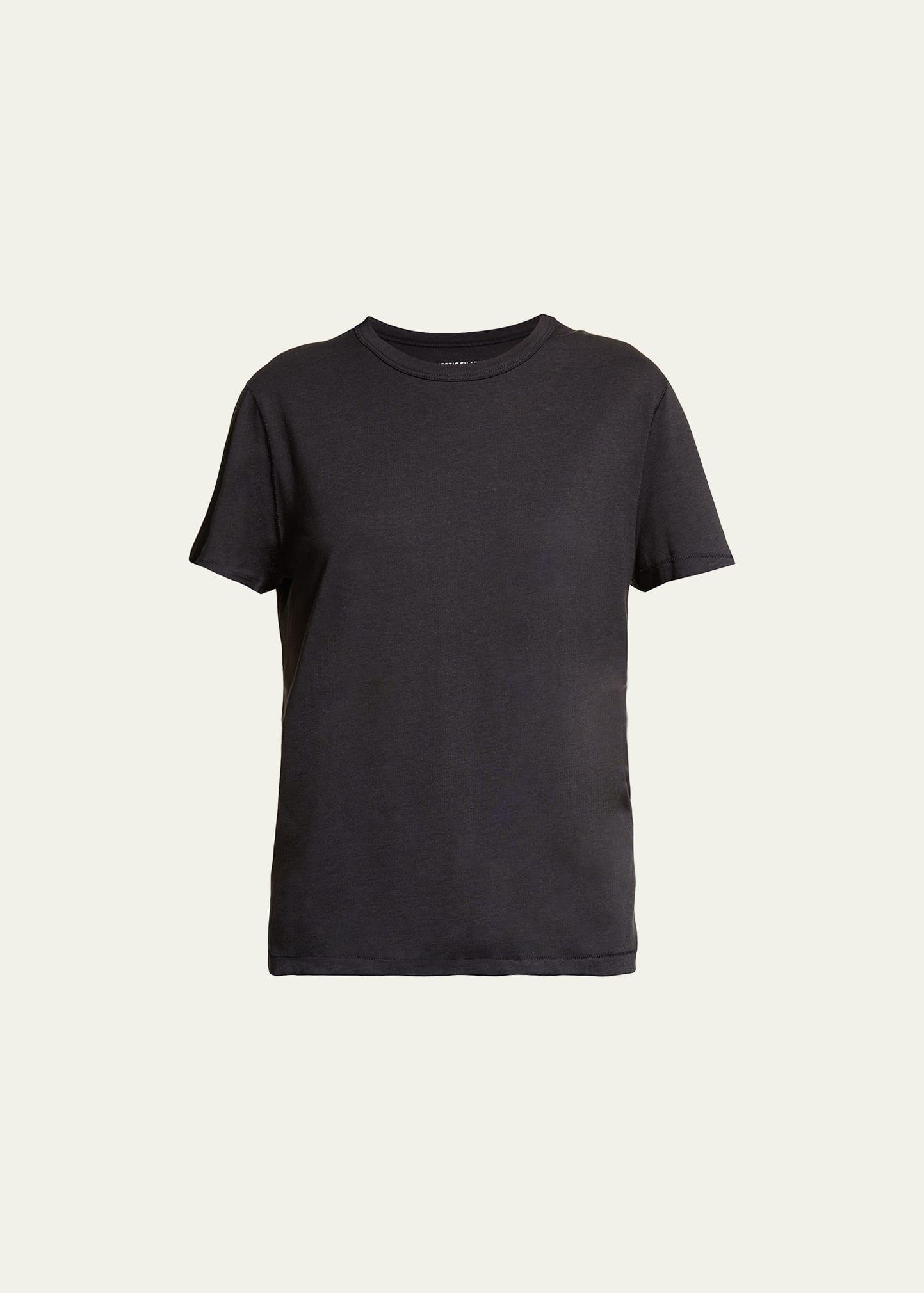 lyocell cotton semi-relaxed short-sleeve crewneck tee