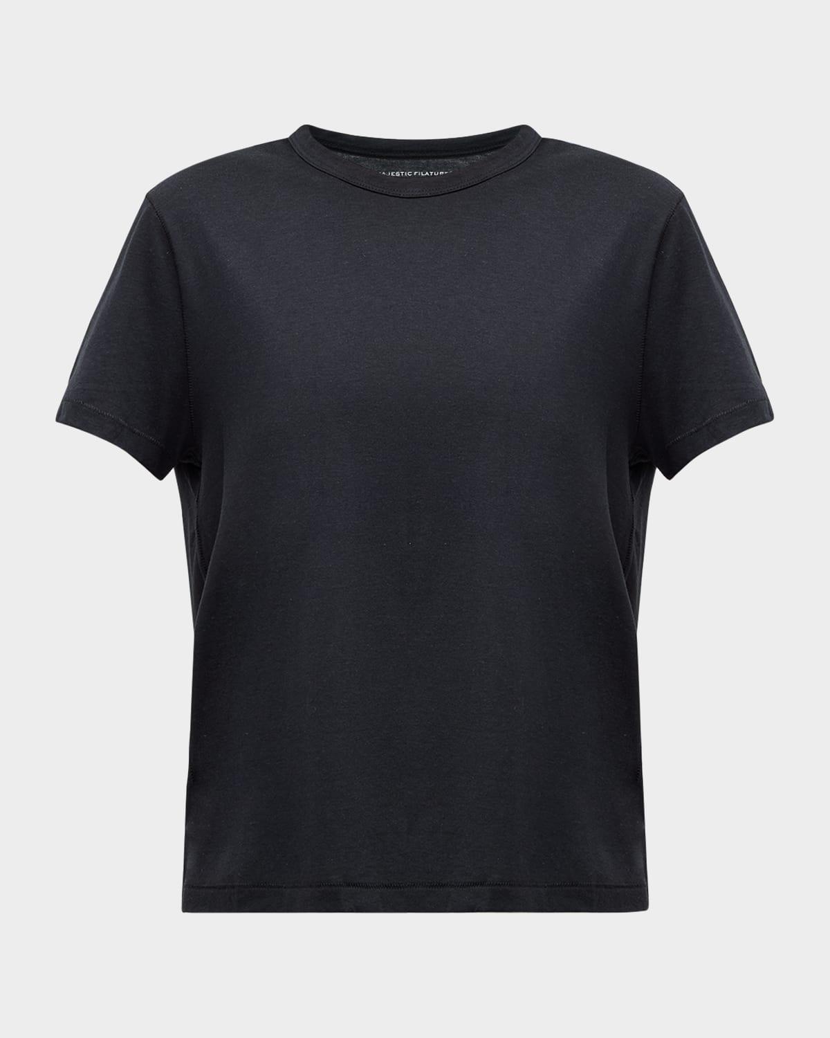lyocell cotton semi-relaxed short-sleeve crewneck tee