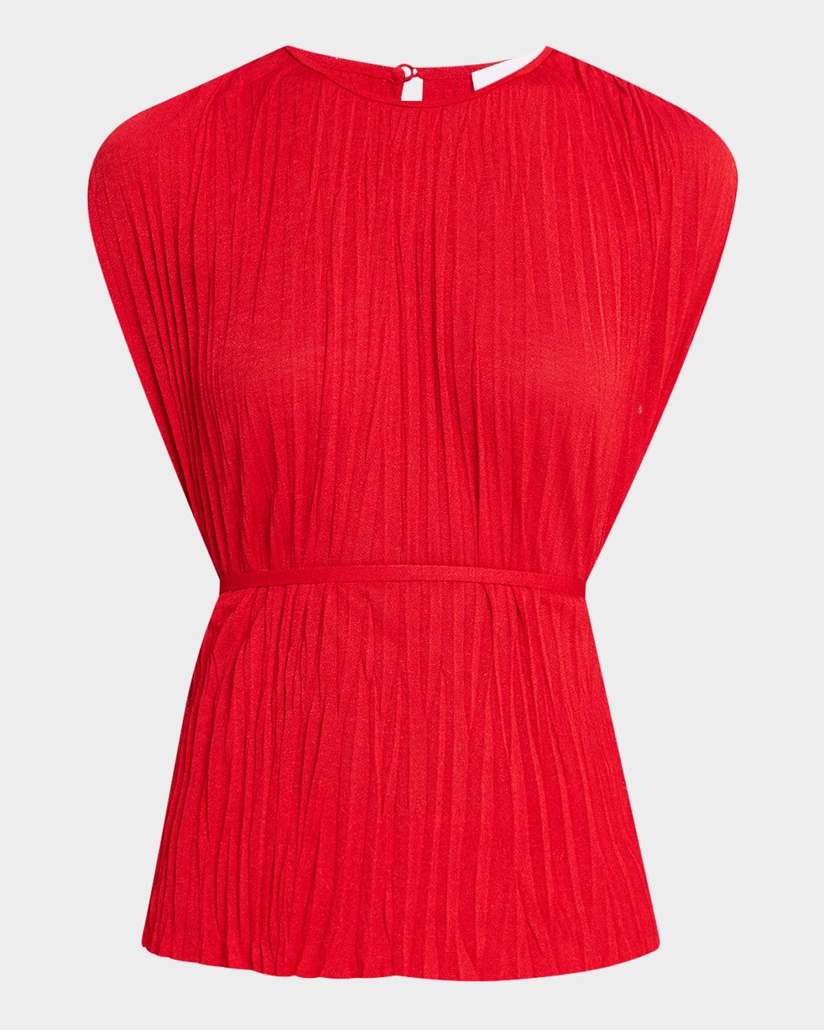 lyra pleated jersey top