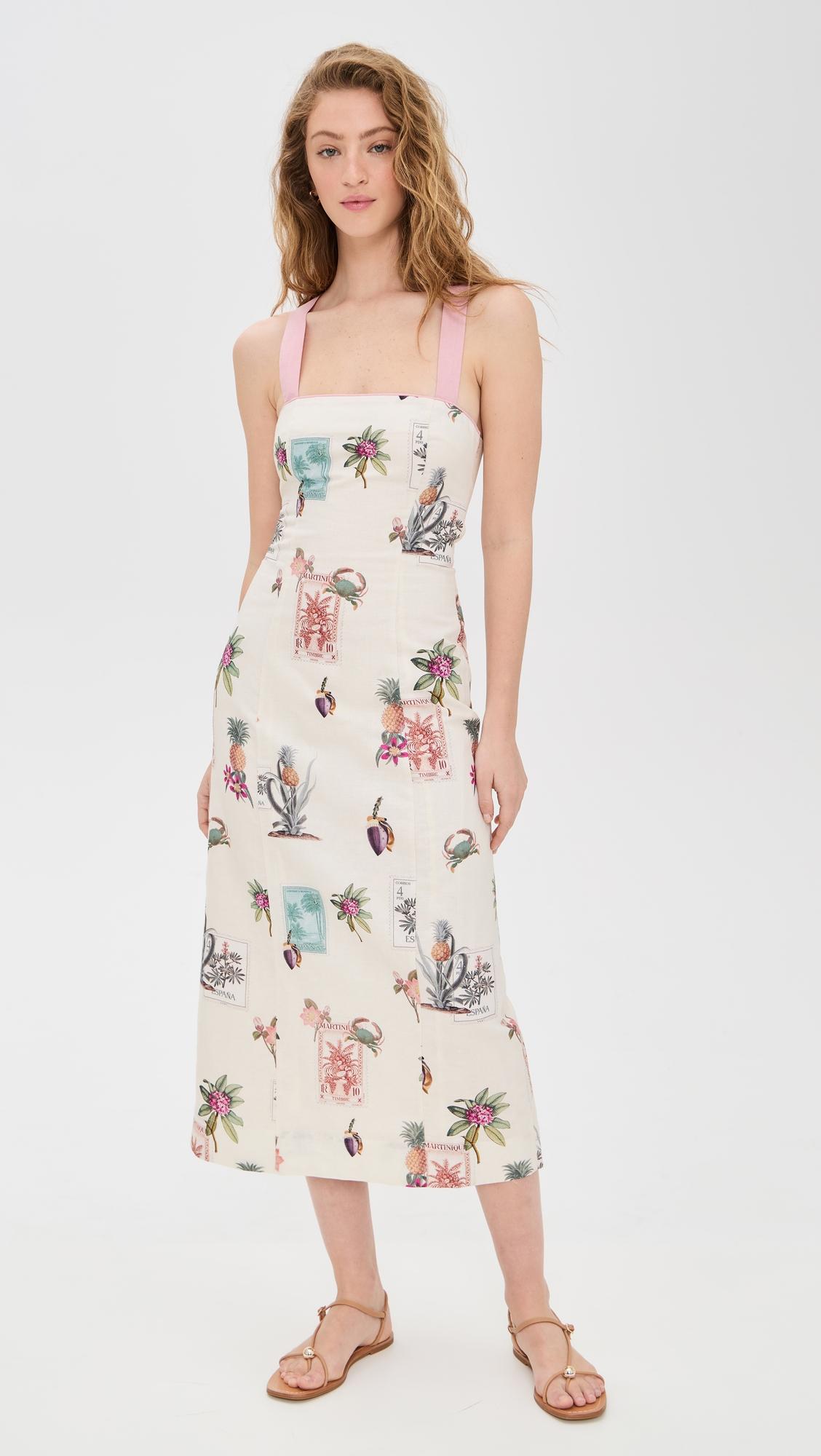 lyra tie back midi dress
