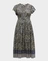 lyria flutter-sleeve floral midi dress