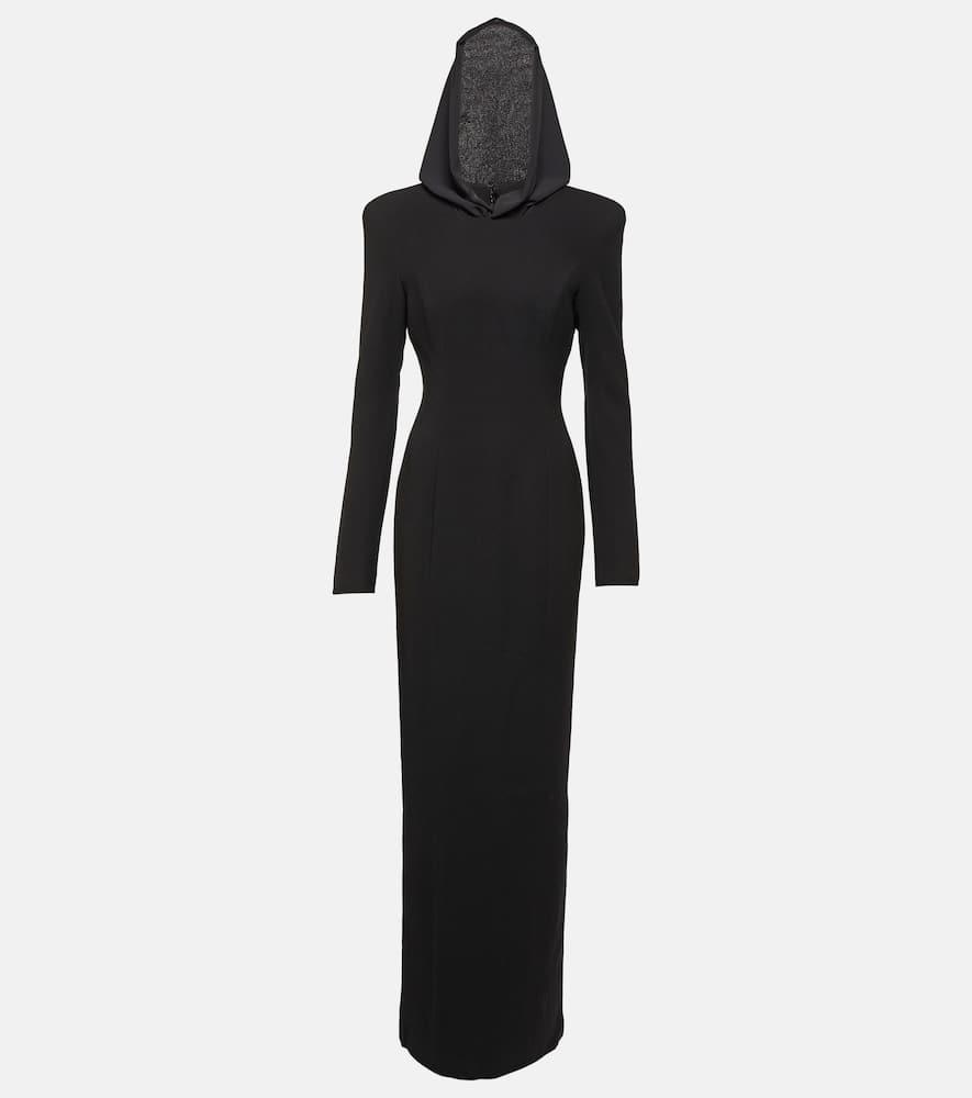mônot hooded crêpe maxi dress