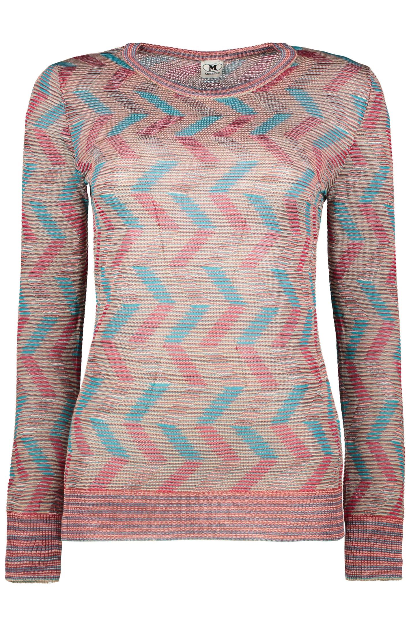 m missoni long sleeve crew-neck sweater