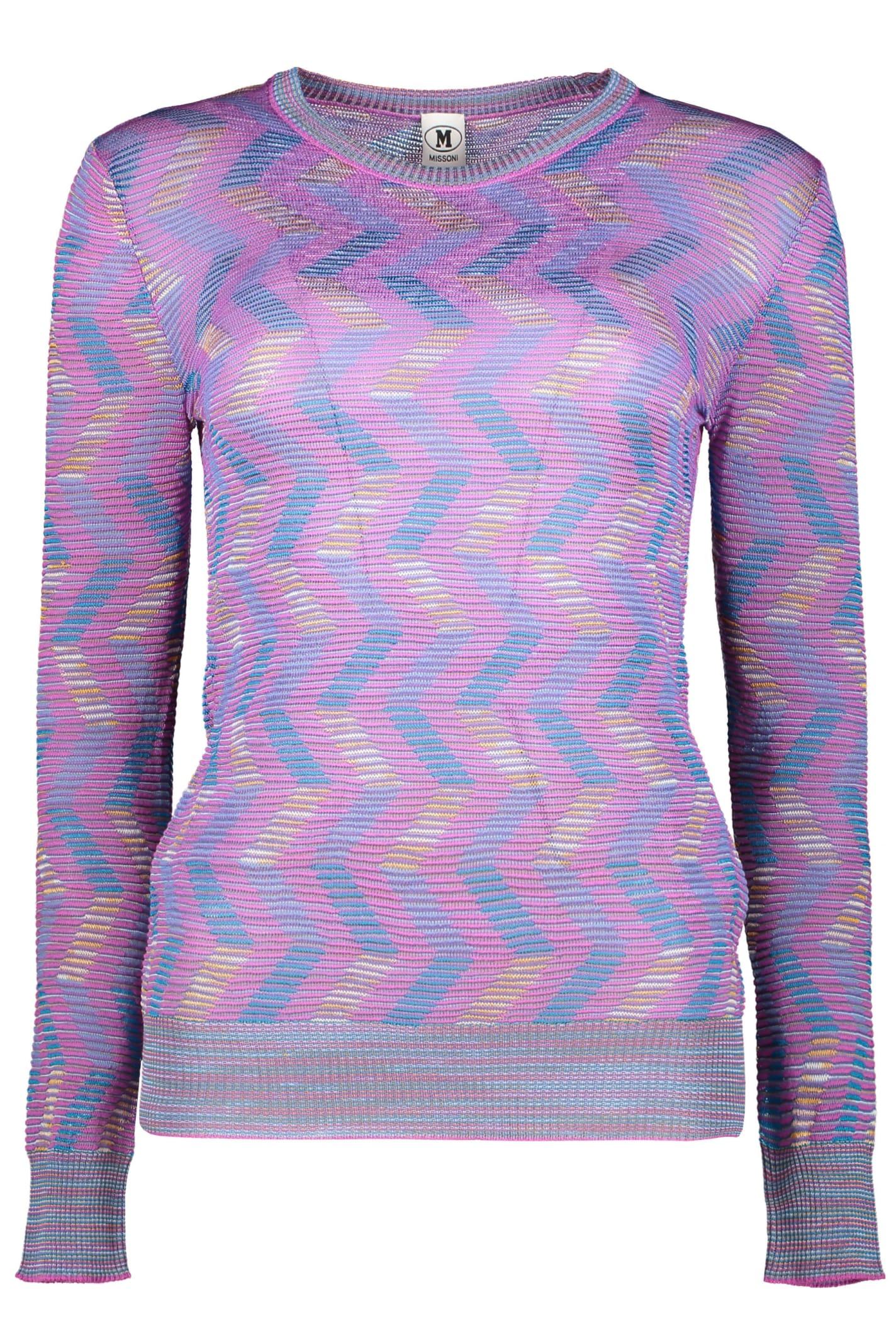 m missoni long sleeve crew-neck sweater