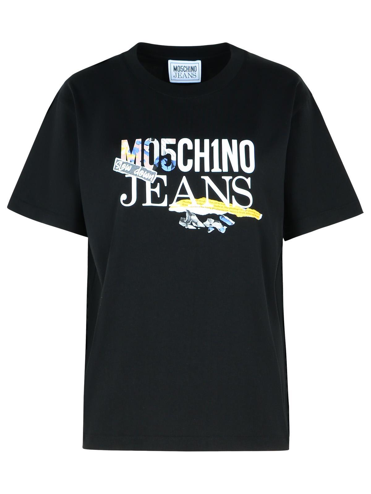 m05ch1n0 jeans black cotton t-shirt