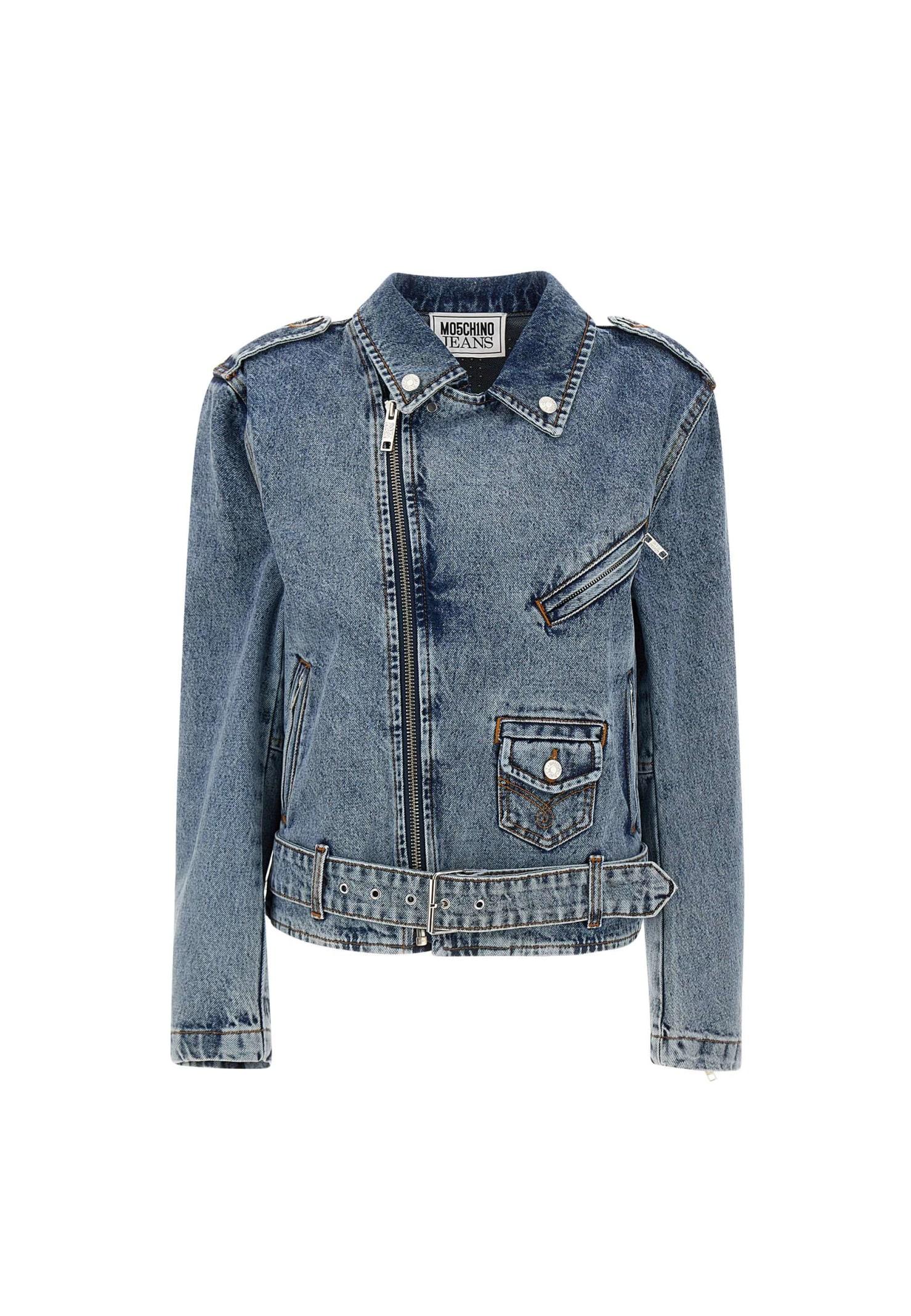 m05ch1n0 jeans peace symbol biker jacket