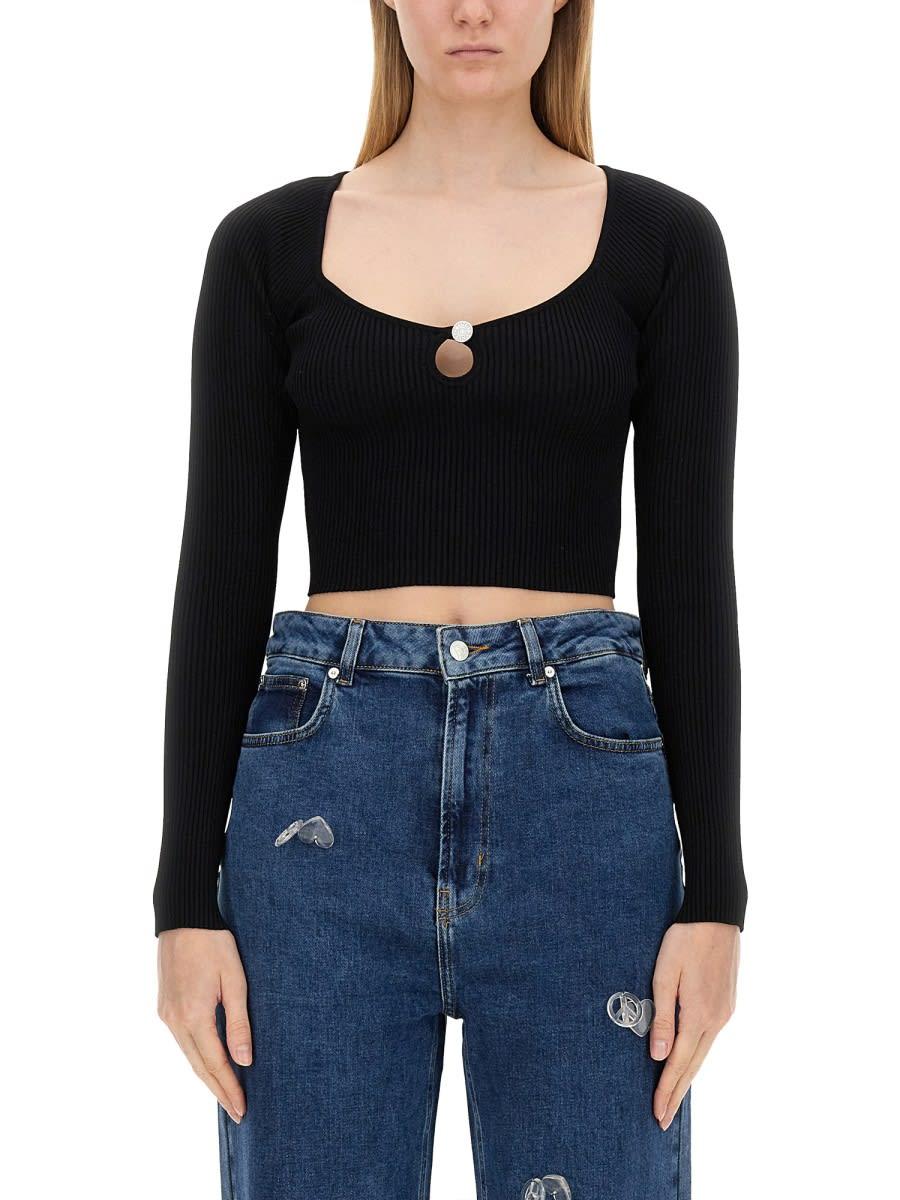 m05ch1n0 jeans ribbed crop top