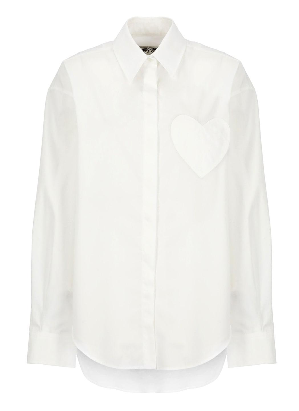m05ch1n0 jeans white poplin oversize shirt