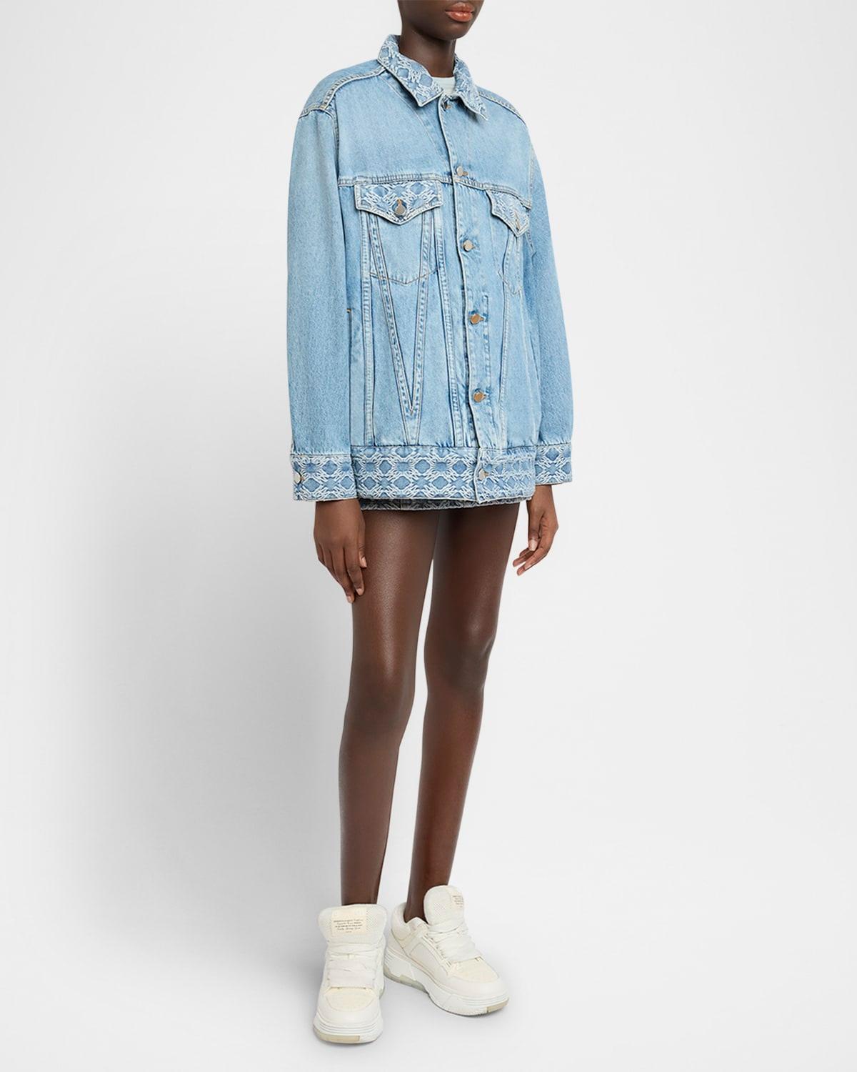 ma quad denim jacquard mini skirt