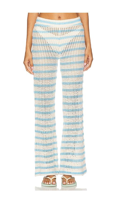 maaji calliope pant in blue,ivory.