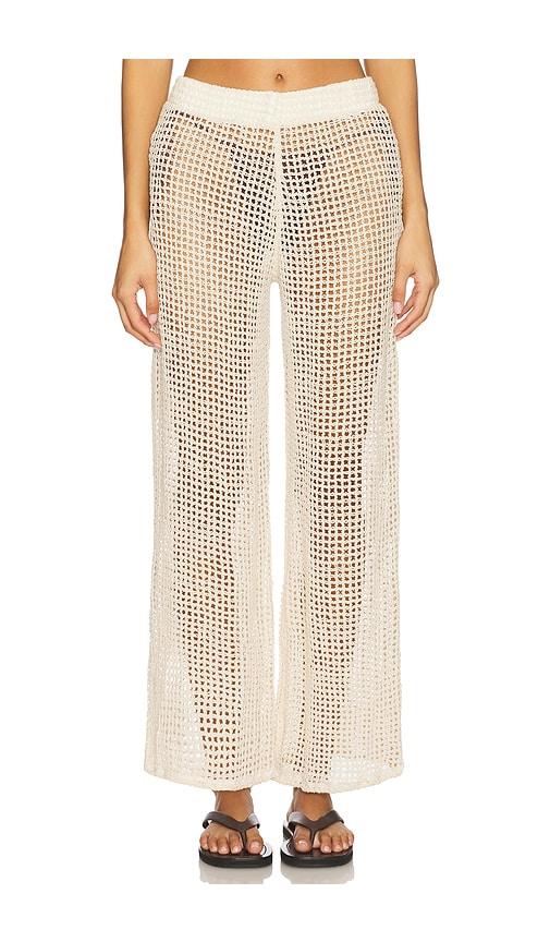 maaji coastal knit nellie wide leg pants in ivory.