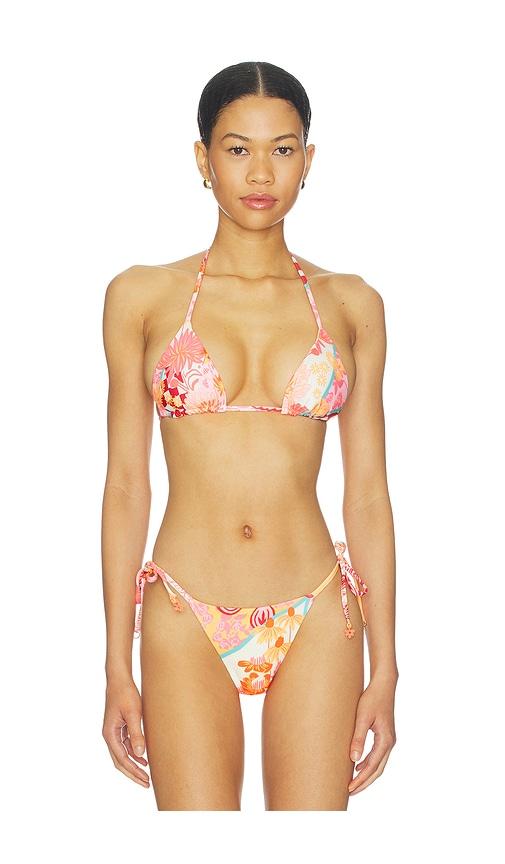 maaji cosmic tropic balmy bikini top in pink.