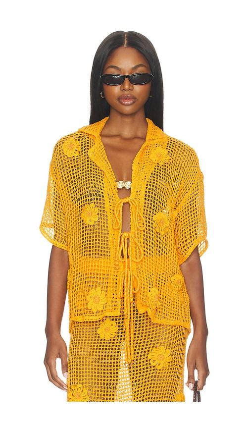 maaji golden blossom amarantta shirt in yellow.