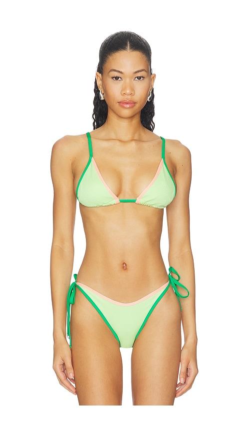 maaji green symphony ginger bikini top in green.