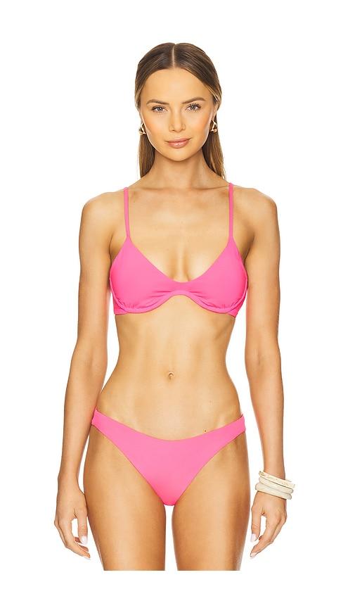 maaji irene bikini top in fuchsia.