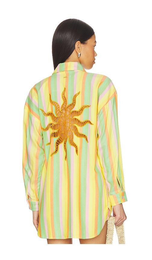 maaji rhythmic lines dreambound shirt in yellow.