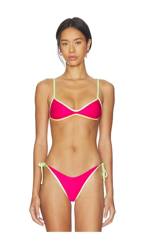 maaji sundazed bari bikini top in pink.
