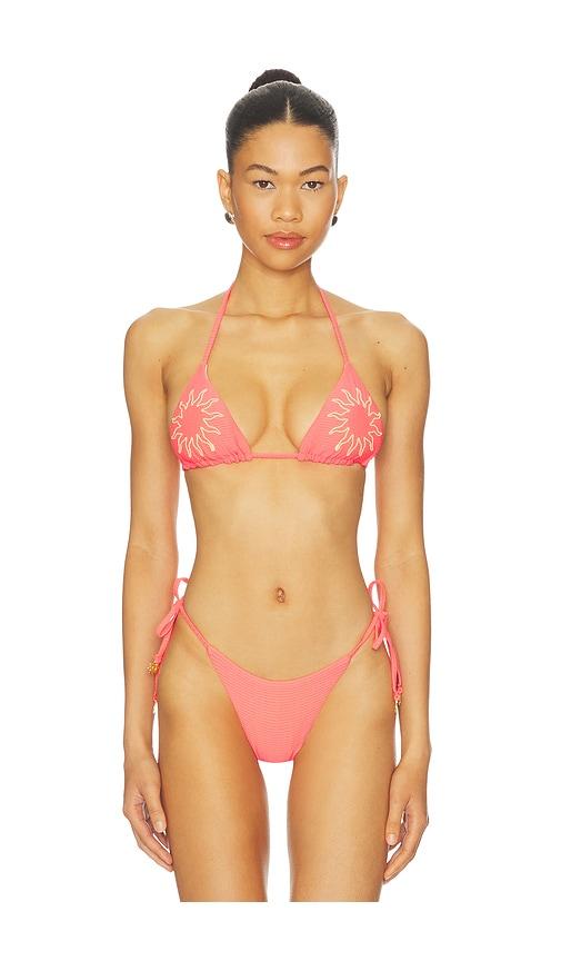 maaji sunset punch balmy bikini top in fuchsia.