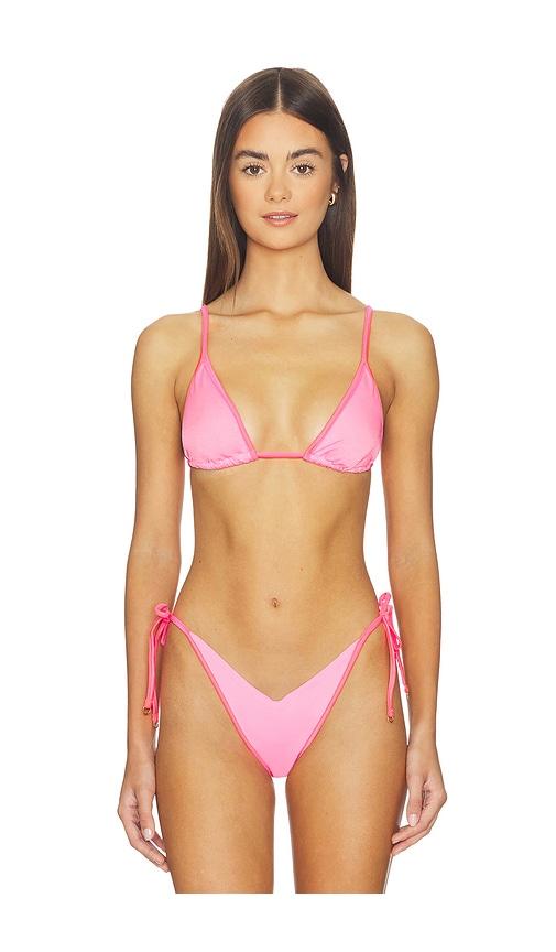 maaji taffy ginger triangle bikini top in pink.