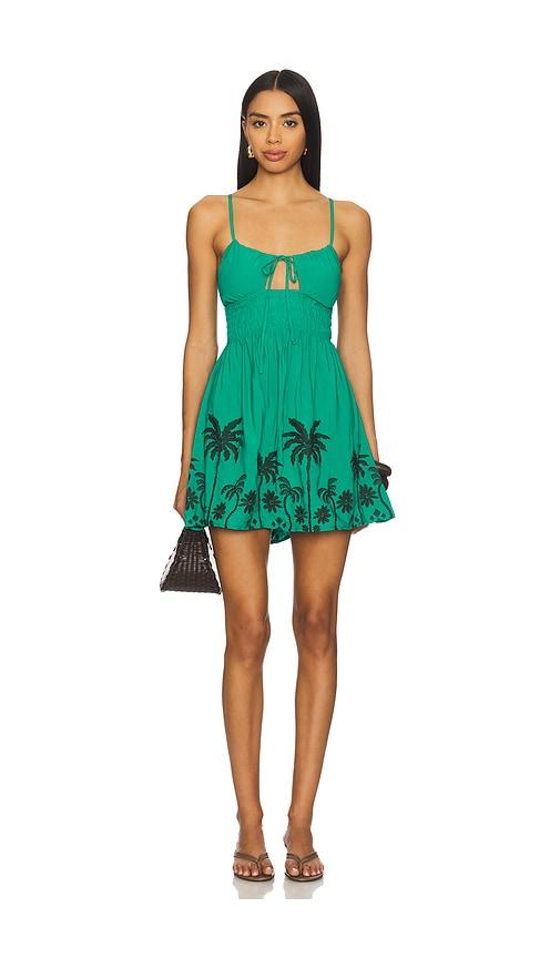 maaji tropical parfait mini dress in green.