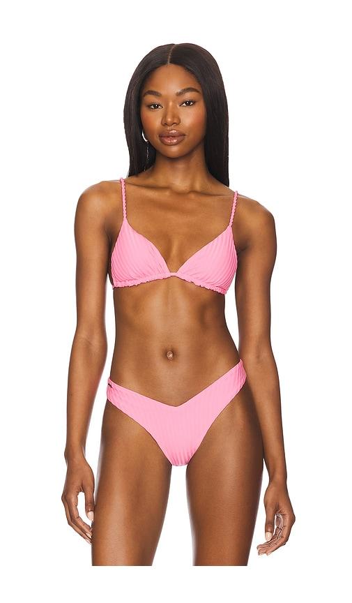 maaji upbraid bikini top in pink.