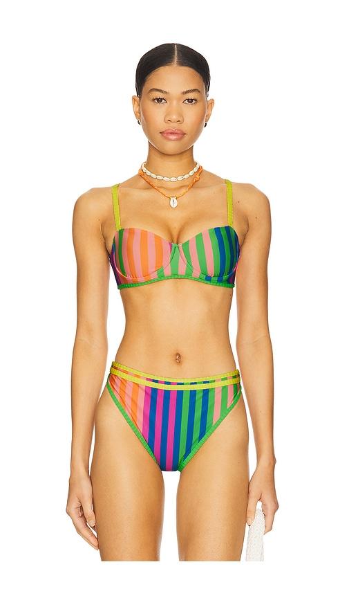 maaji violeta bikini top in green,blue.