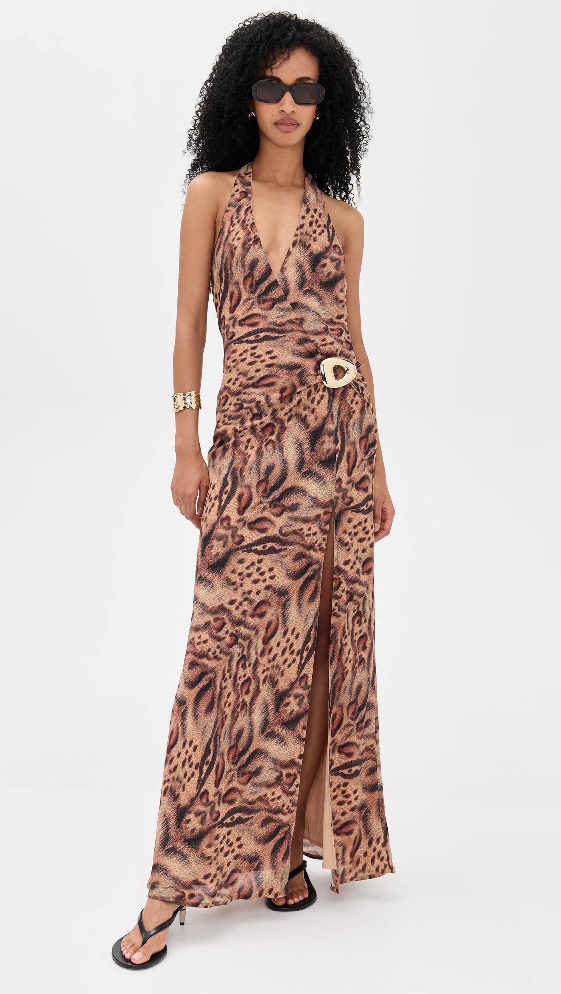 mabella halter maxi dress