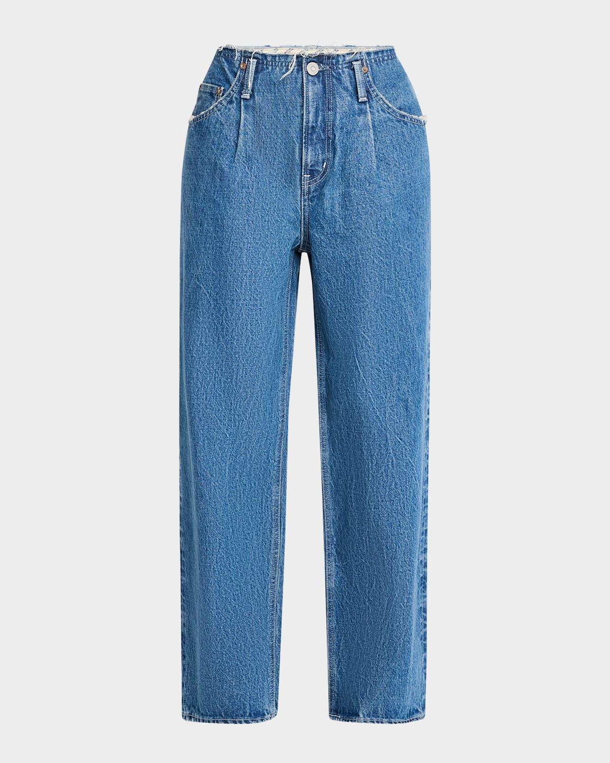 macclenny frayed pleated jeans