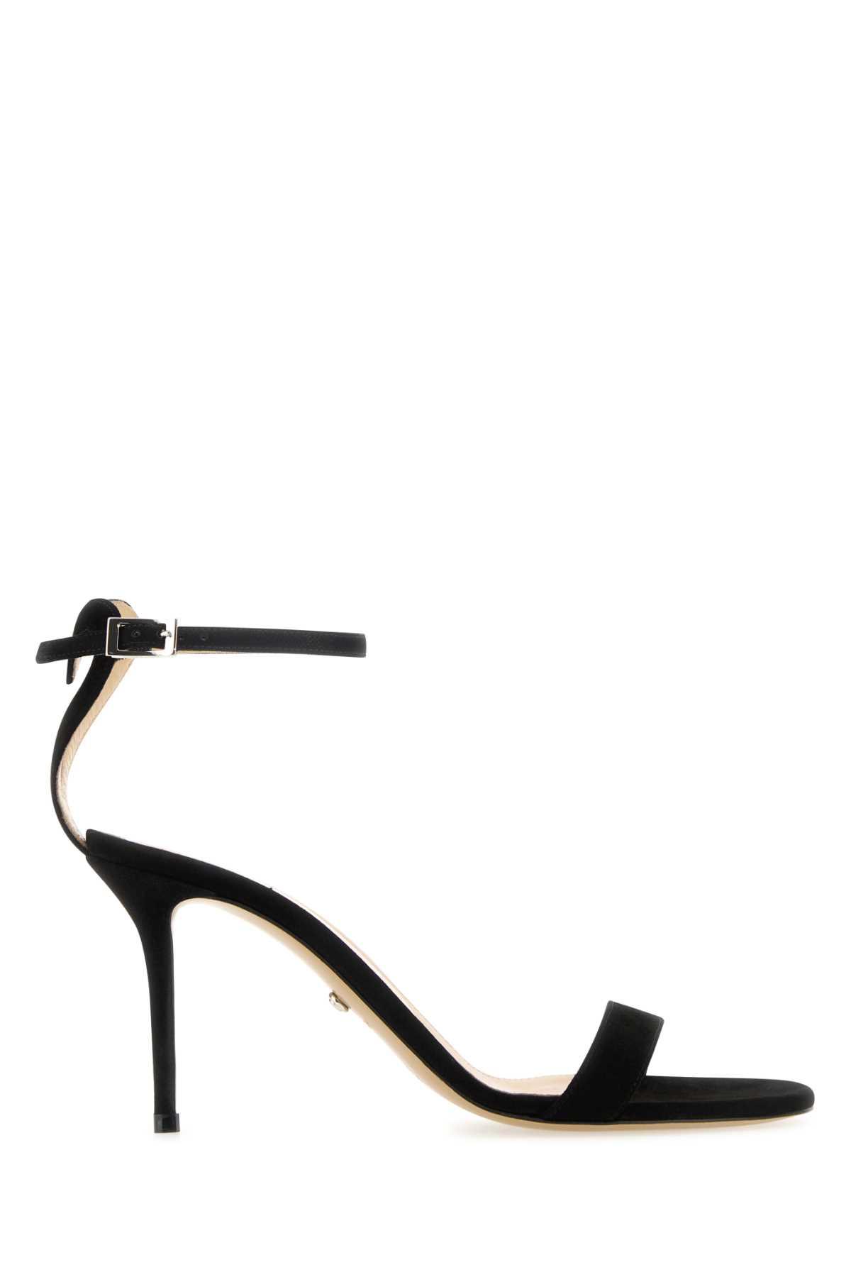 mach & mach black suede sandals