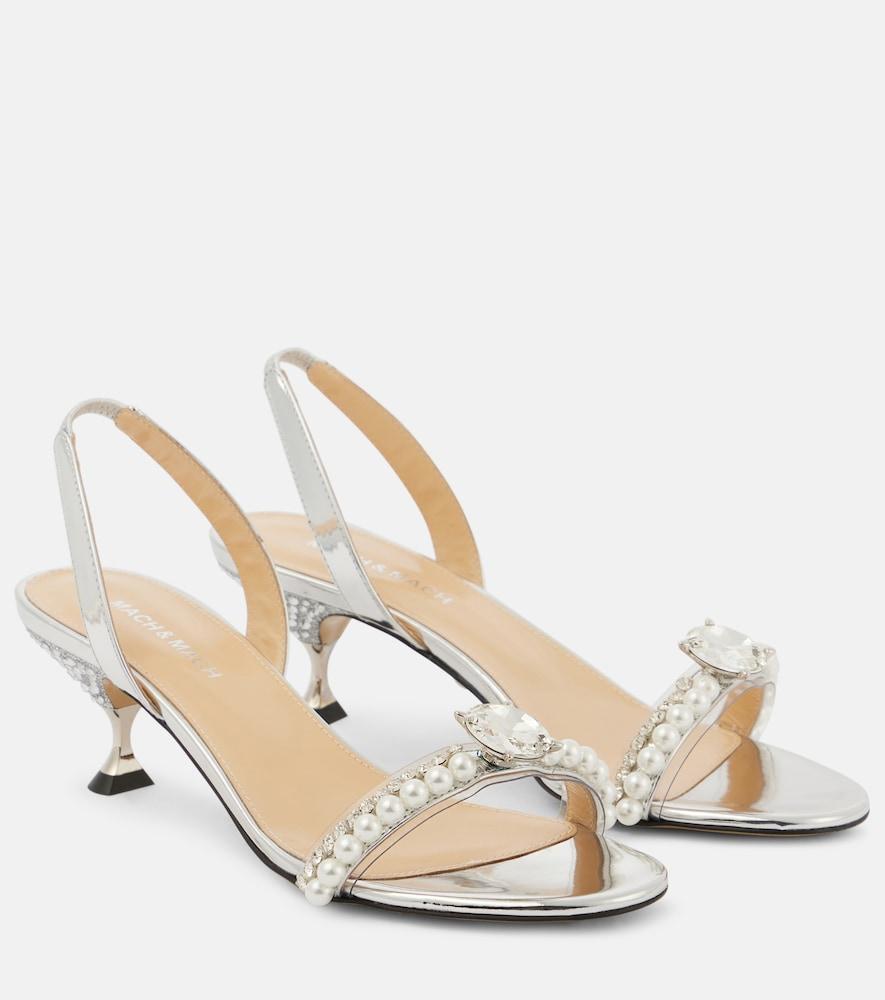 mach & mach diamond of elizabeth 55 leather sandals
