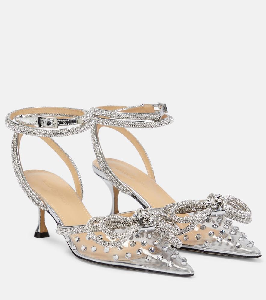 mach & mach double bow embellished pvc pumps