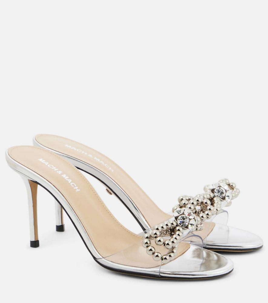 mach & mach double bow embellished sandals