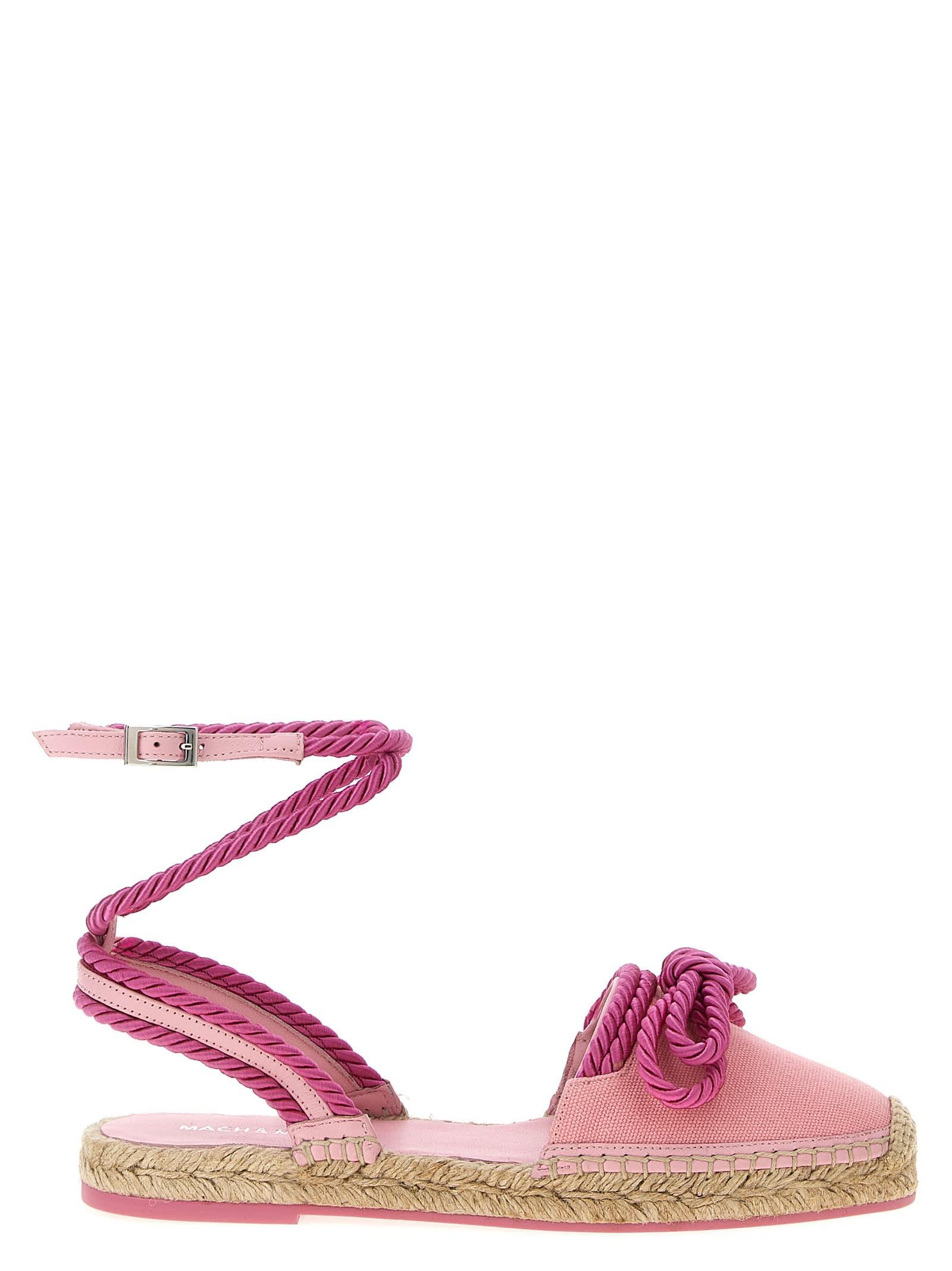 mach & mach double bow pink riviera espadrilles