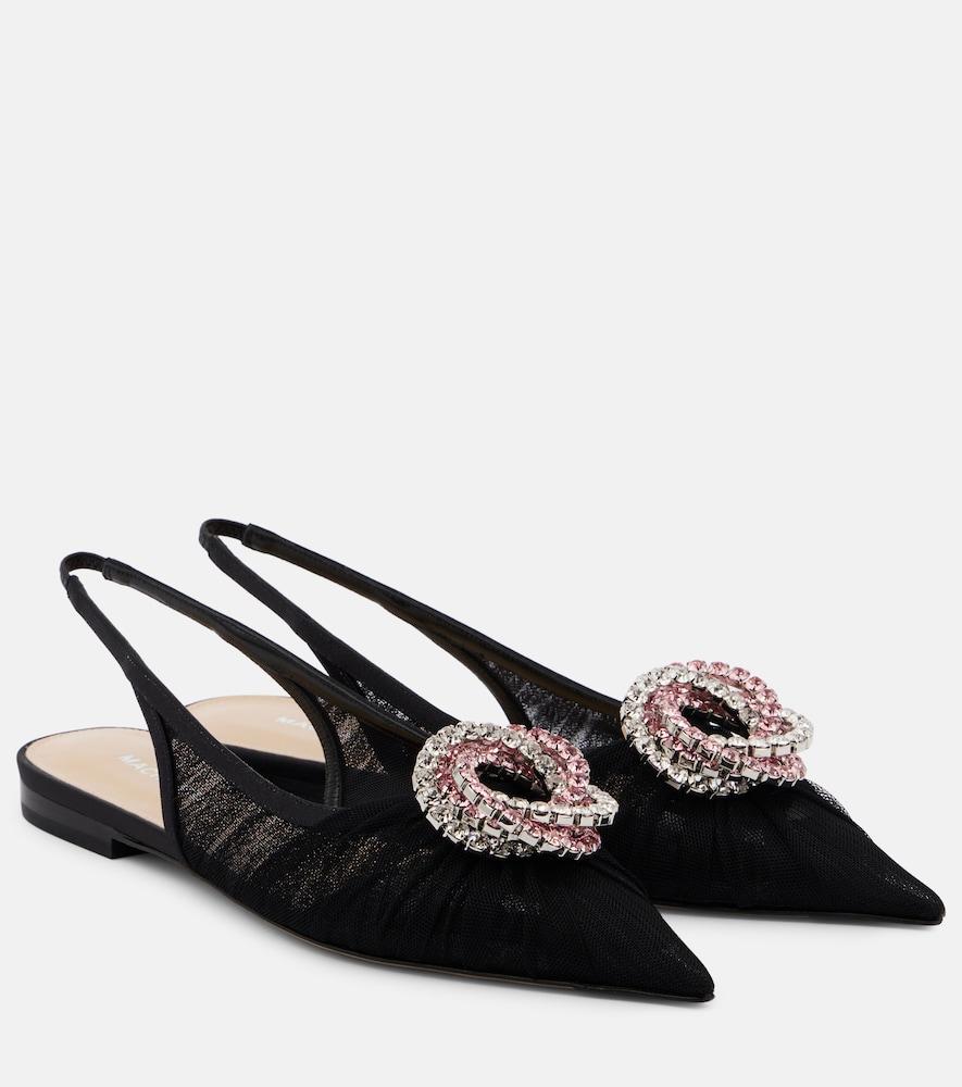 mach & mach galaxy tulle slingback flats