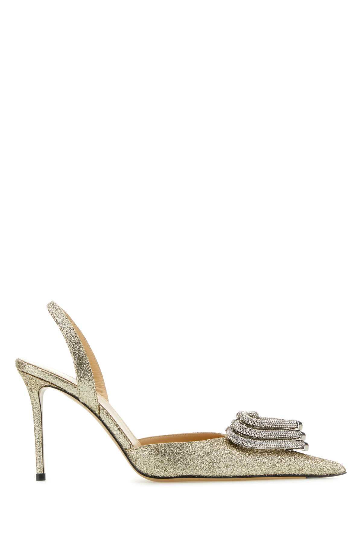 mach & mach platinum fabric pumps